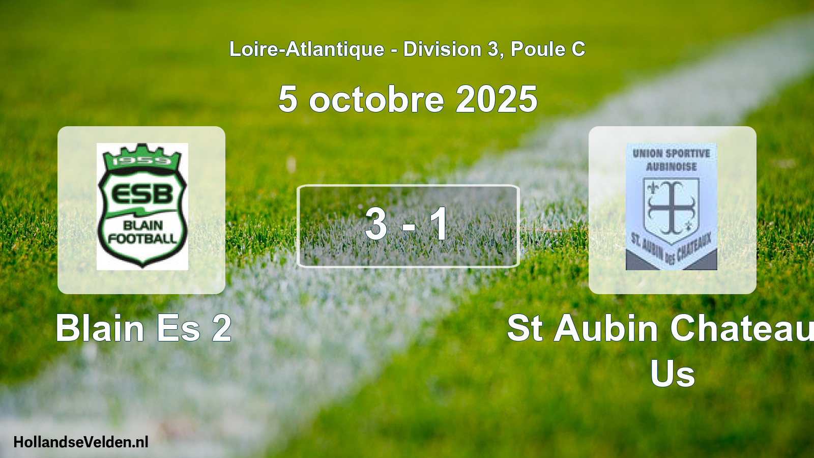 Gespeelde wedstrijd: Blain Es 2 - St Aubin Chateaux Us 3 - 1 (5 oktober 2025)