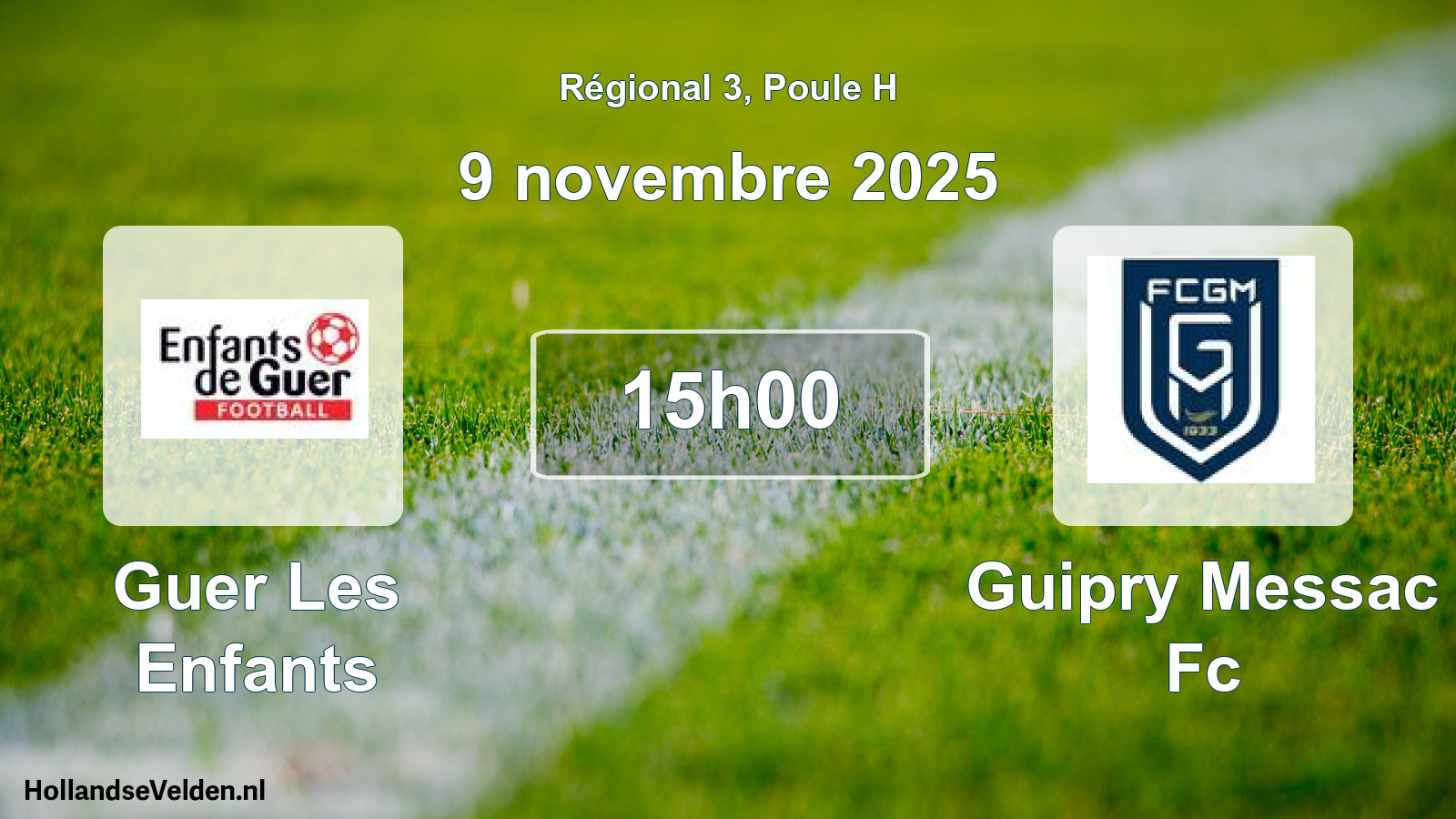 Geplande wedstrijd: Guer Les Enfants - Guipry Messac Fc (9 november 2025)