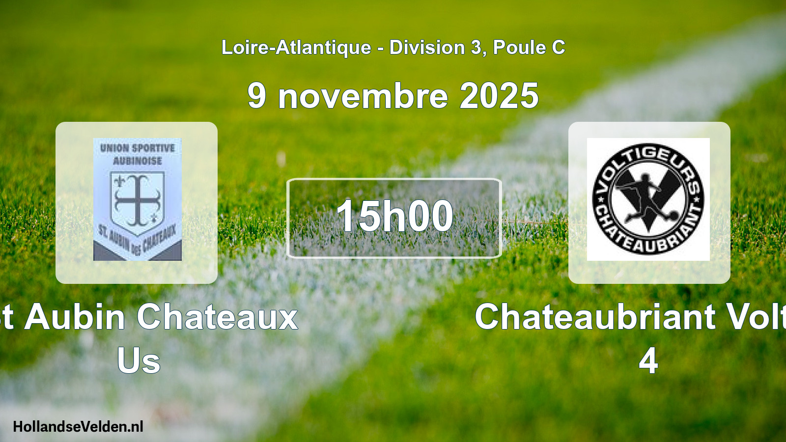 Geplande wedstrijd: St Aubin Chateaux Us - Chateaubriant Voltig 4 (9 novembre 2025)