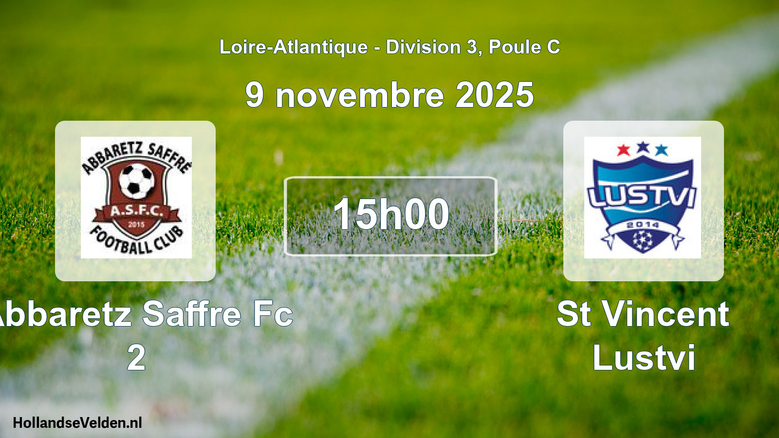Scheduled Match: Abbaretz Saffre Fc 2 - St Vincent Lustvi (9 November 2025)