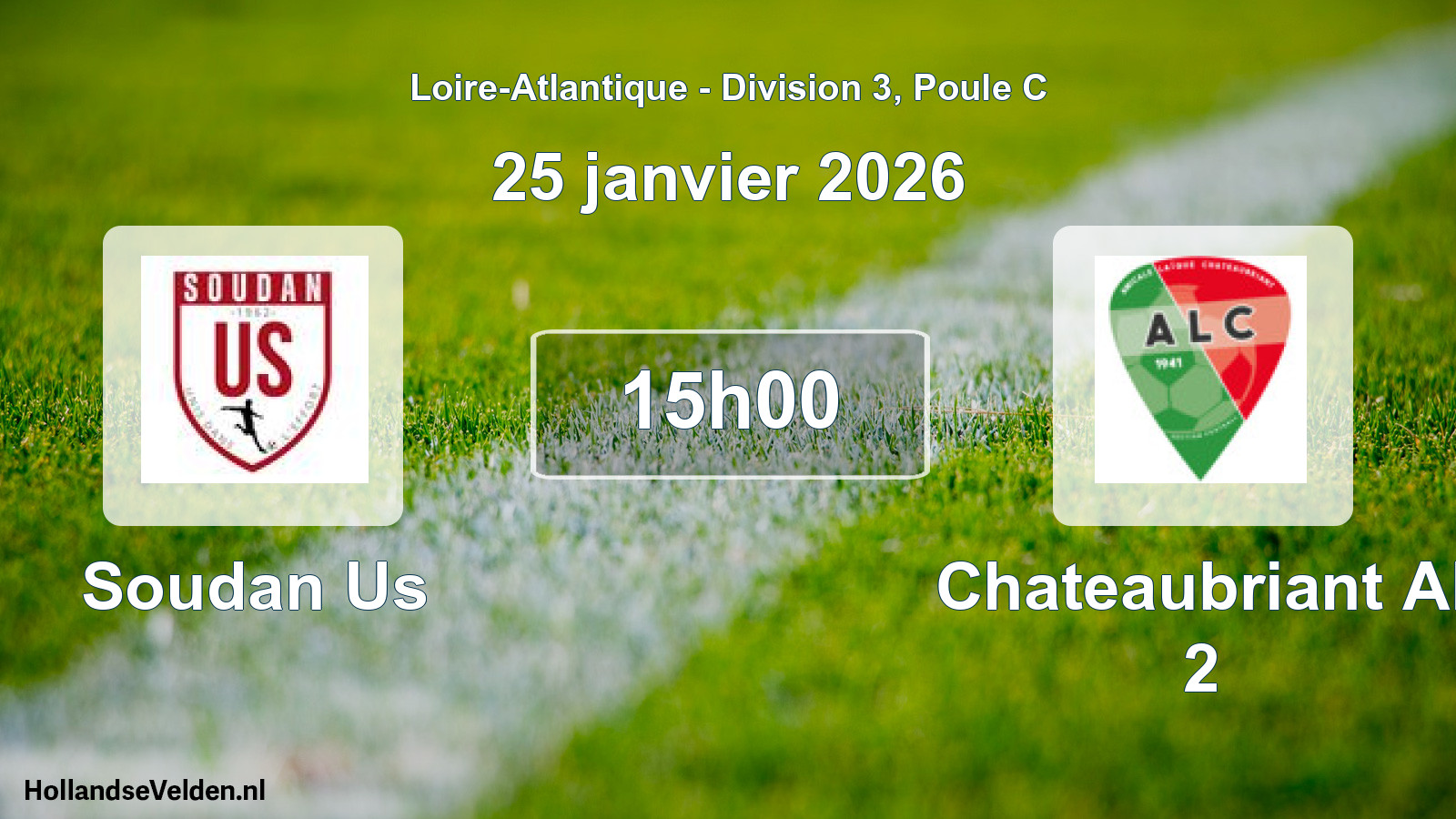 Geplande wedstrijd: Soudan Us - Chateaubriant Al 2 (25 janvier 2026)