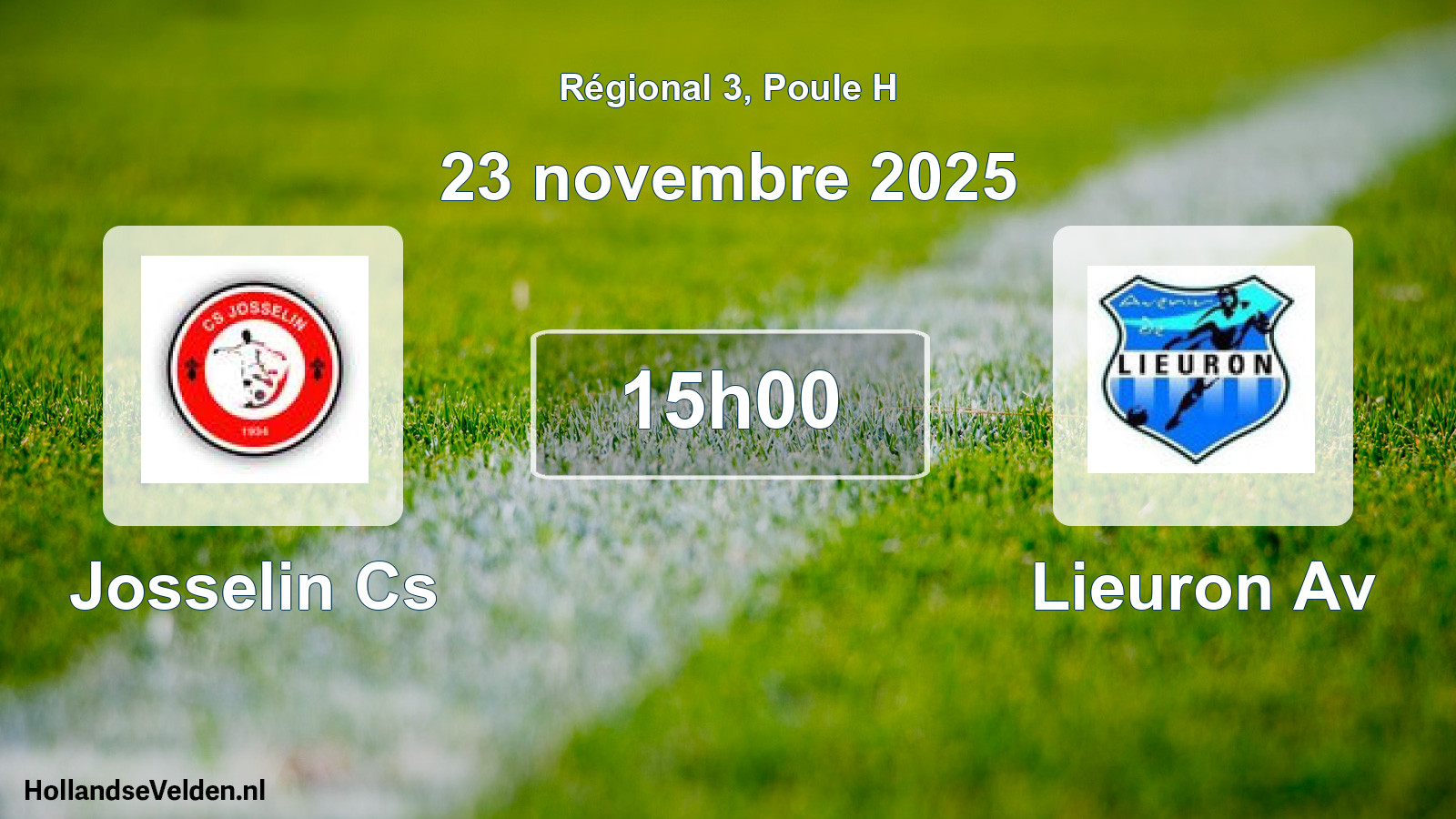 Geplande wedstrijd: Josselin Cs - Lieuron Av (23 novembre 2025)