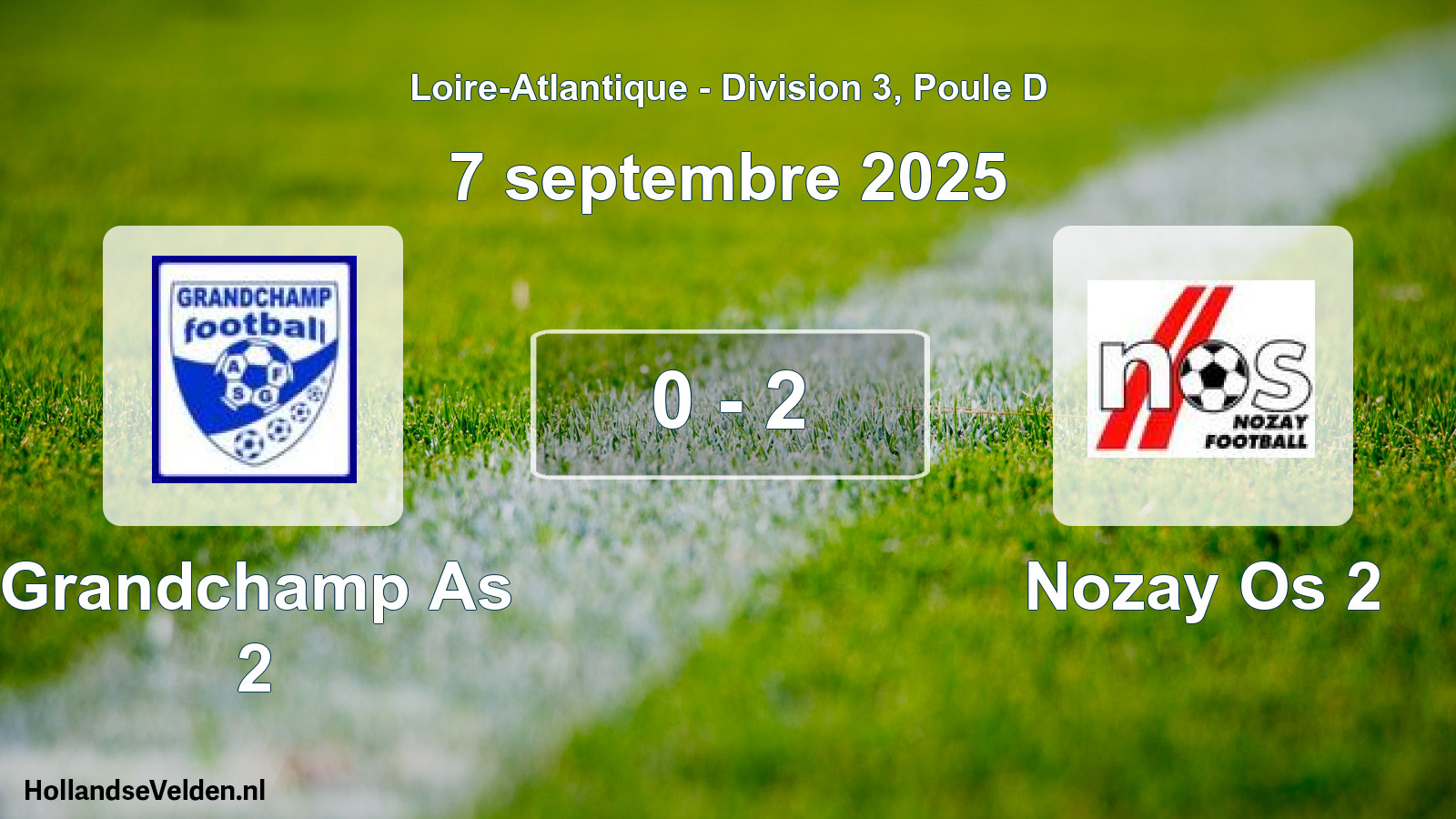 Gespeelde wedstrijd: Grandchamp As 2 - Nozay Os 2 0 - 2 (7 september 2025)