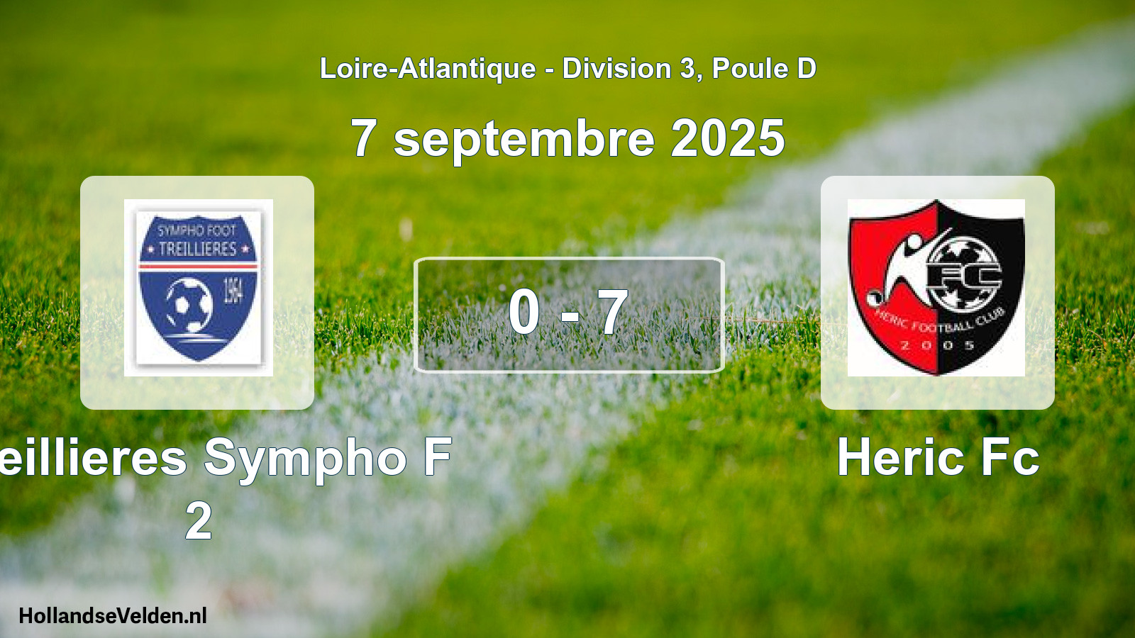 Gespeelde wedstrijd: Treillieres Sympho F 2 - Heric Fc 0 - 7 (7 september 2025)