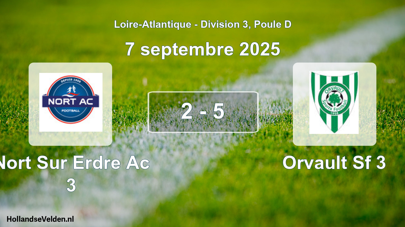 Gespeelde wedstrijd: Nort Sur Erdre Ac 3 - Orvault Sf 3 2 - 5 (7 september 2025)