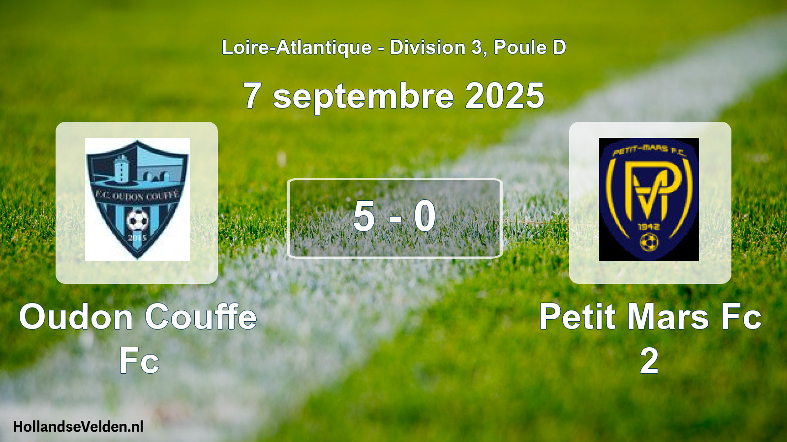 Gespeelde wedstrijd: Oudon Couffe Fc - Petit Mars Fc 2 5 - 0 (7 septembre 2025)