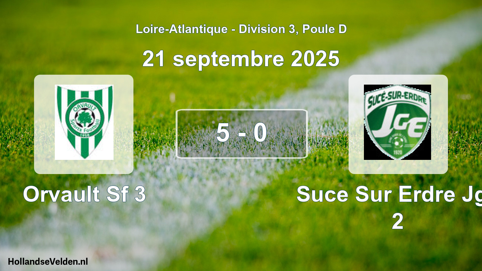 Gespeelde wedstrijd: Orvault Sf 3 - Suce Sur Erdre Jge 2 5 - 0 (21 septembre 2025)