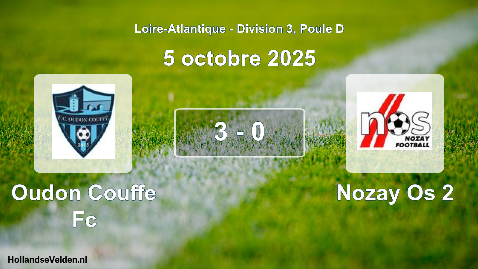 Total number of matches played: Oudon Couffe Fc - Nozay Os 2 3 - 0 (5 October 2025)