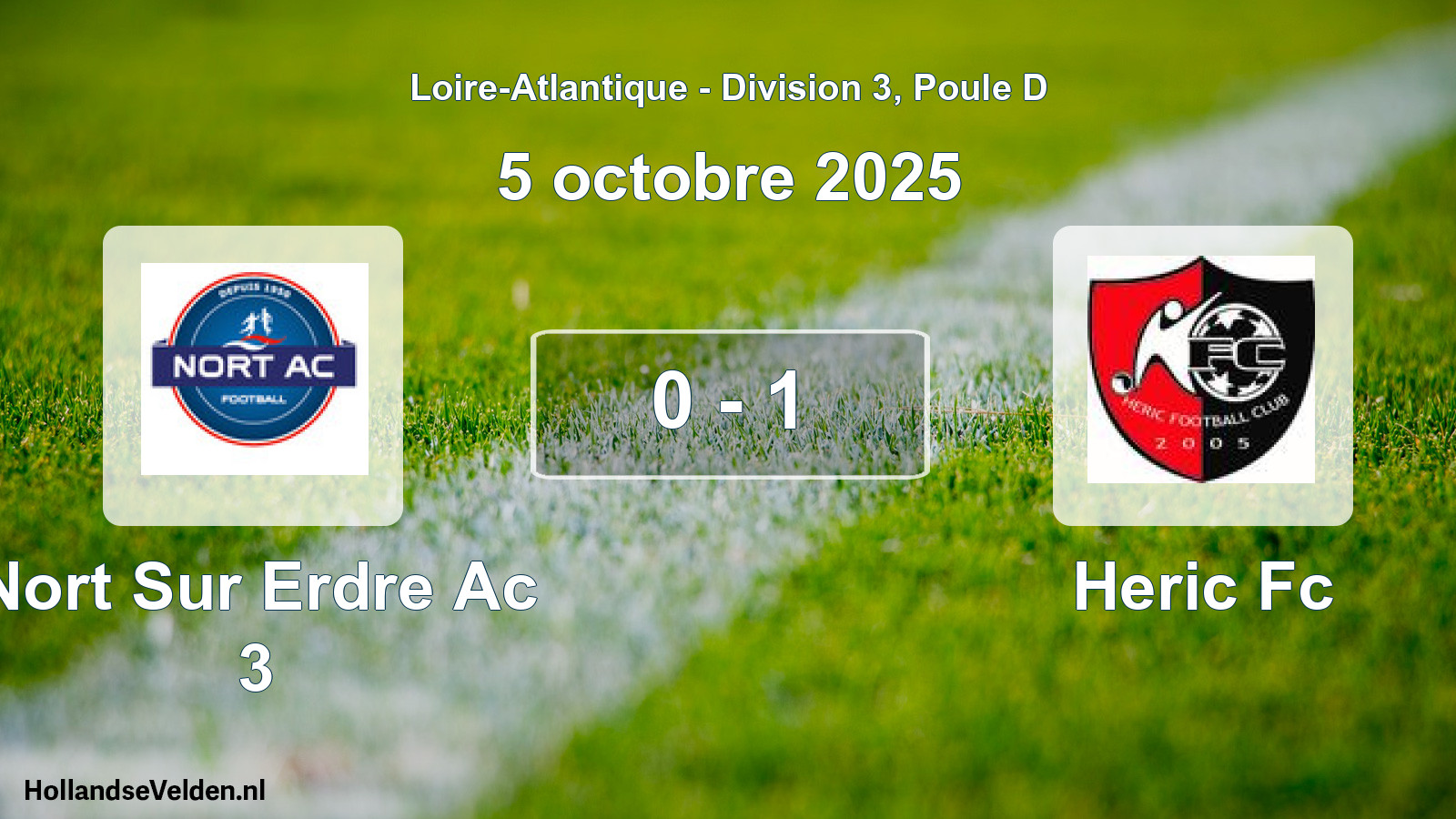 Total number of matches played: Nort Sur Erdre Ac 3 - Heric Fc 0 - 1 (5 October 2025)