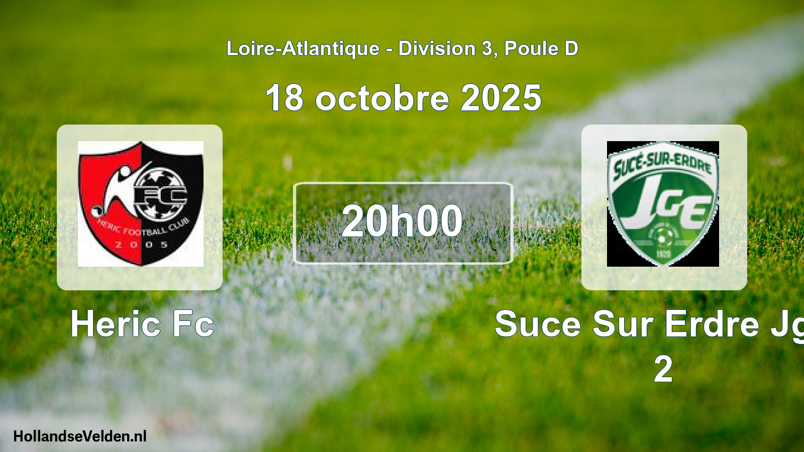 Geplande wedstrijd: Heric Fc - Suce Sur Erdre Jge 2 (18 octobre 2025)