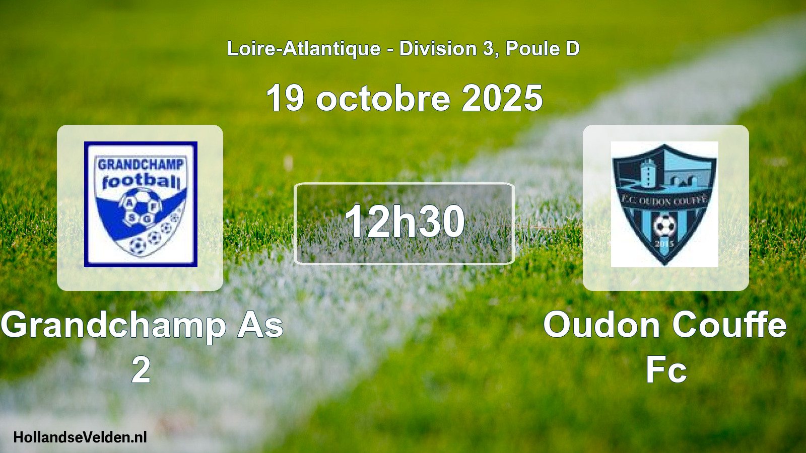 Geplande wedstrijd: Grandchamp As 2 - Oudon Couffe Fc (19 octobre 2025)