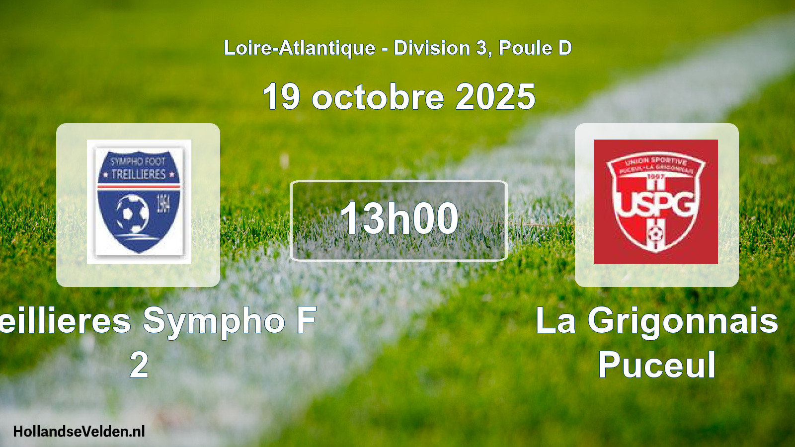 Geplande wedstrijd: Treillieres Sympho F 2 - La Grigonnais Puceul (19 oktober 2025)