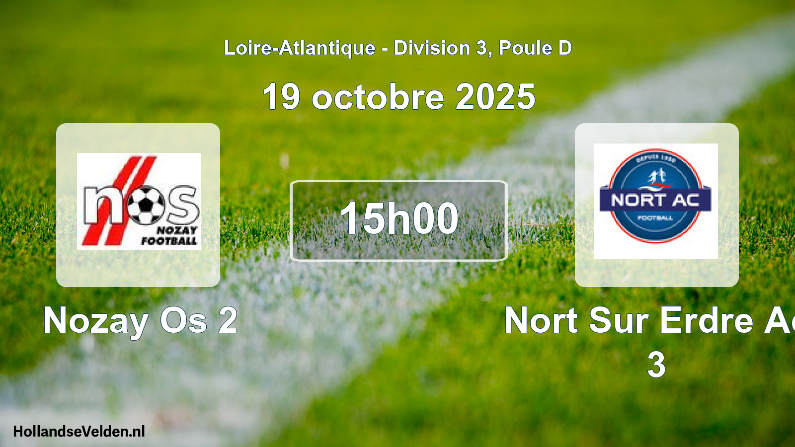 Geplande wedstrijd: Nozay Os 2 - Nort Sur Erdre Ac 3 (19 octobre 2025)