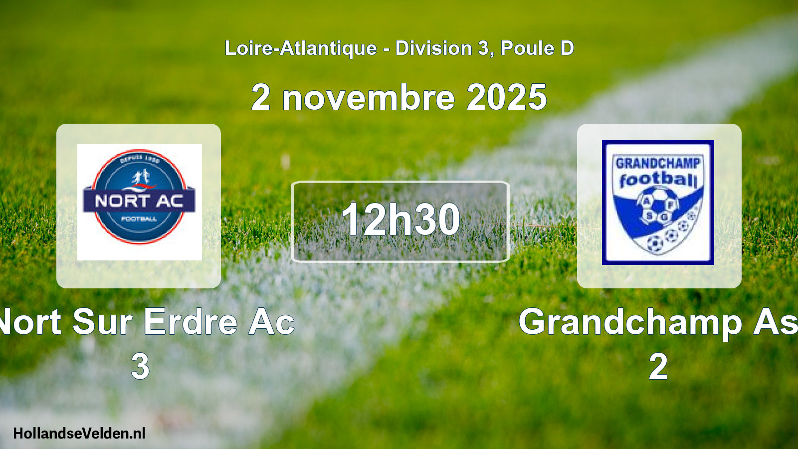 Geplande wedstrijd: Nort Sur Erdre Ac 3 - Grandchamp As 2 (2 november 2025)