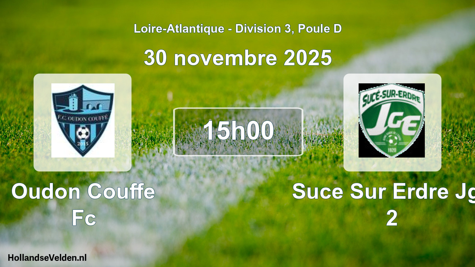 Geplande wedstrijd: Oudon Couffe Fc - Suce Sur Erdre Jge 2 (30 november 2025)