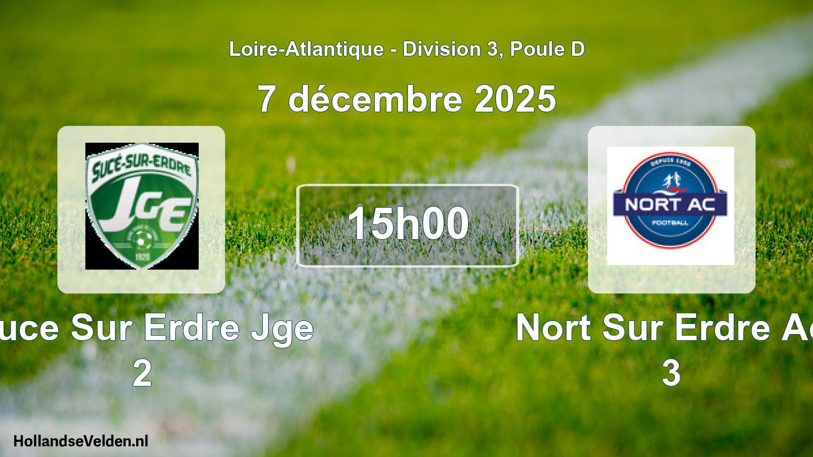 Geplande wedstrijd: Suce Sur Erdre Jge 2 - Nort Sur Erdre Ac 3 (7 december 2025)