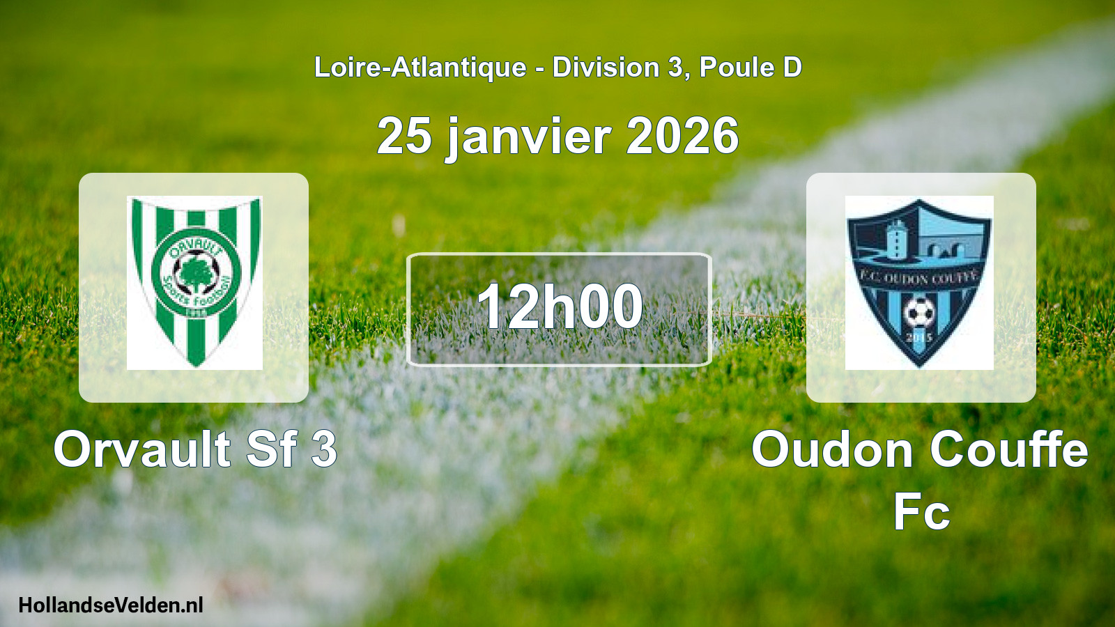 Scheduled Match: Orvault Sf 3 - Oudon Couffe Fc (25 January 2026)