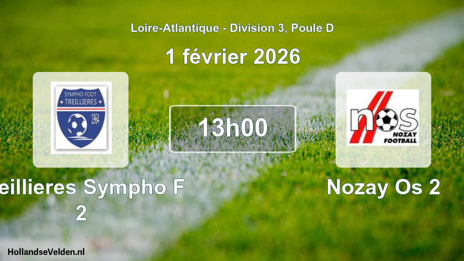 Geplande wedstrijd: Treillieres Sympho F 2 - Nozay Os 2 (1 februari 2026)