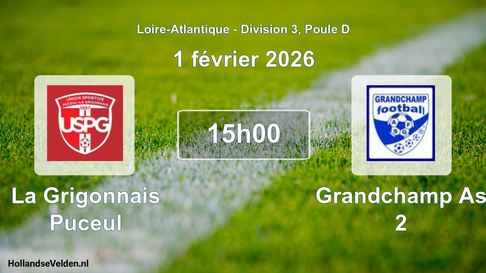 Geplande wedstrijd: La Grigonnais Puceul - Grandchamp As 2 (1 februari 2026)