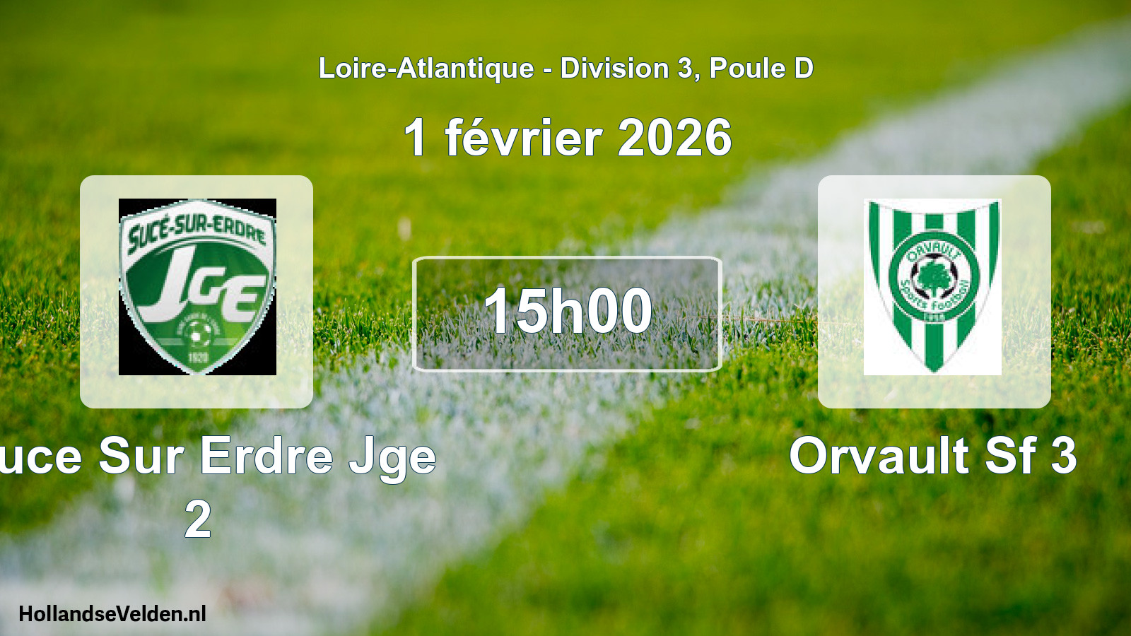 Scheduled Match: Suce Sur Erdre Jge 2 - Orvault Sf 3 (1 February 2026)