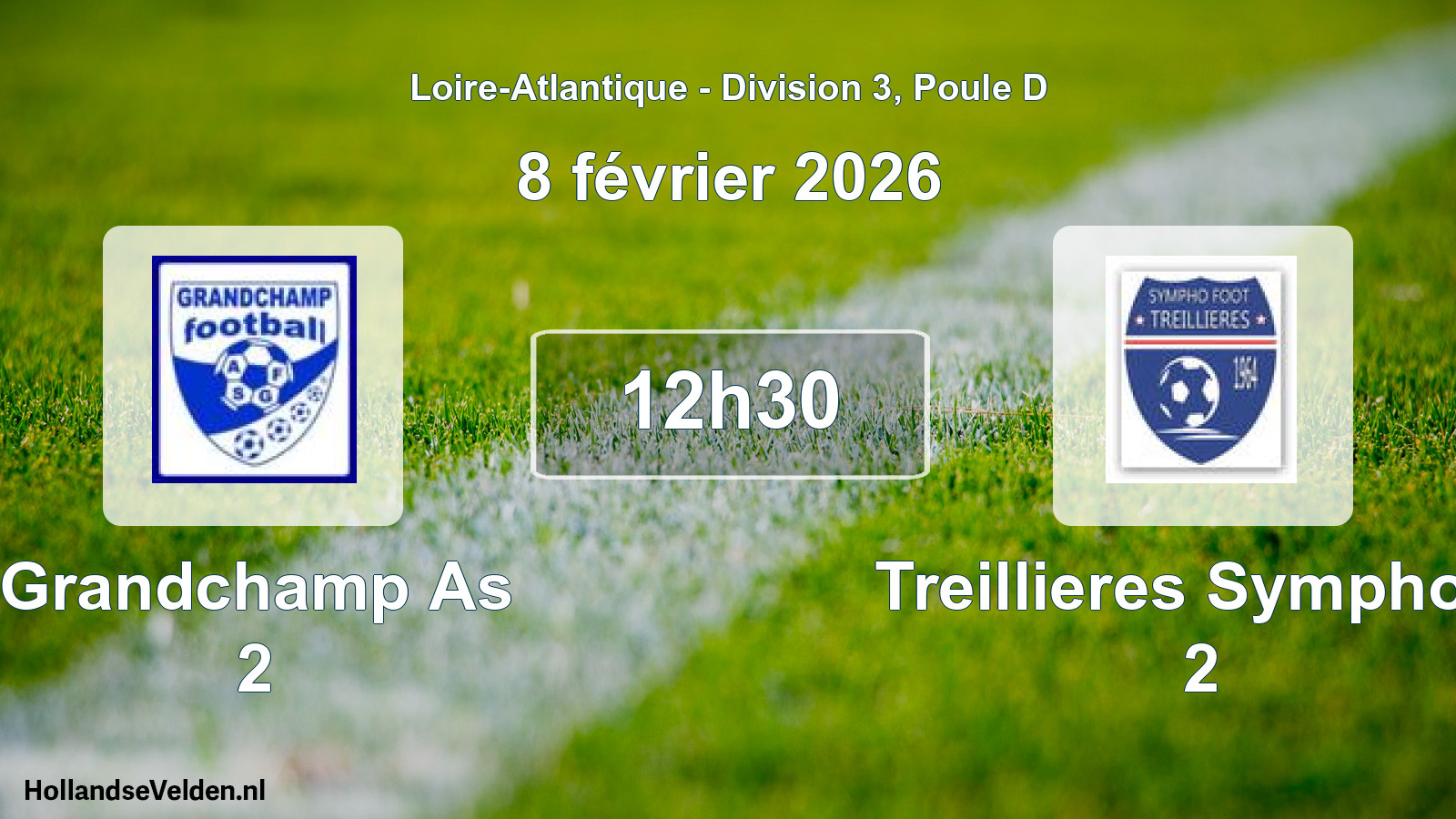 Geplande wedstrijd: Grandchamp As 2 - Treillieres Sympho F 2 (8 février 2026)