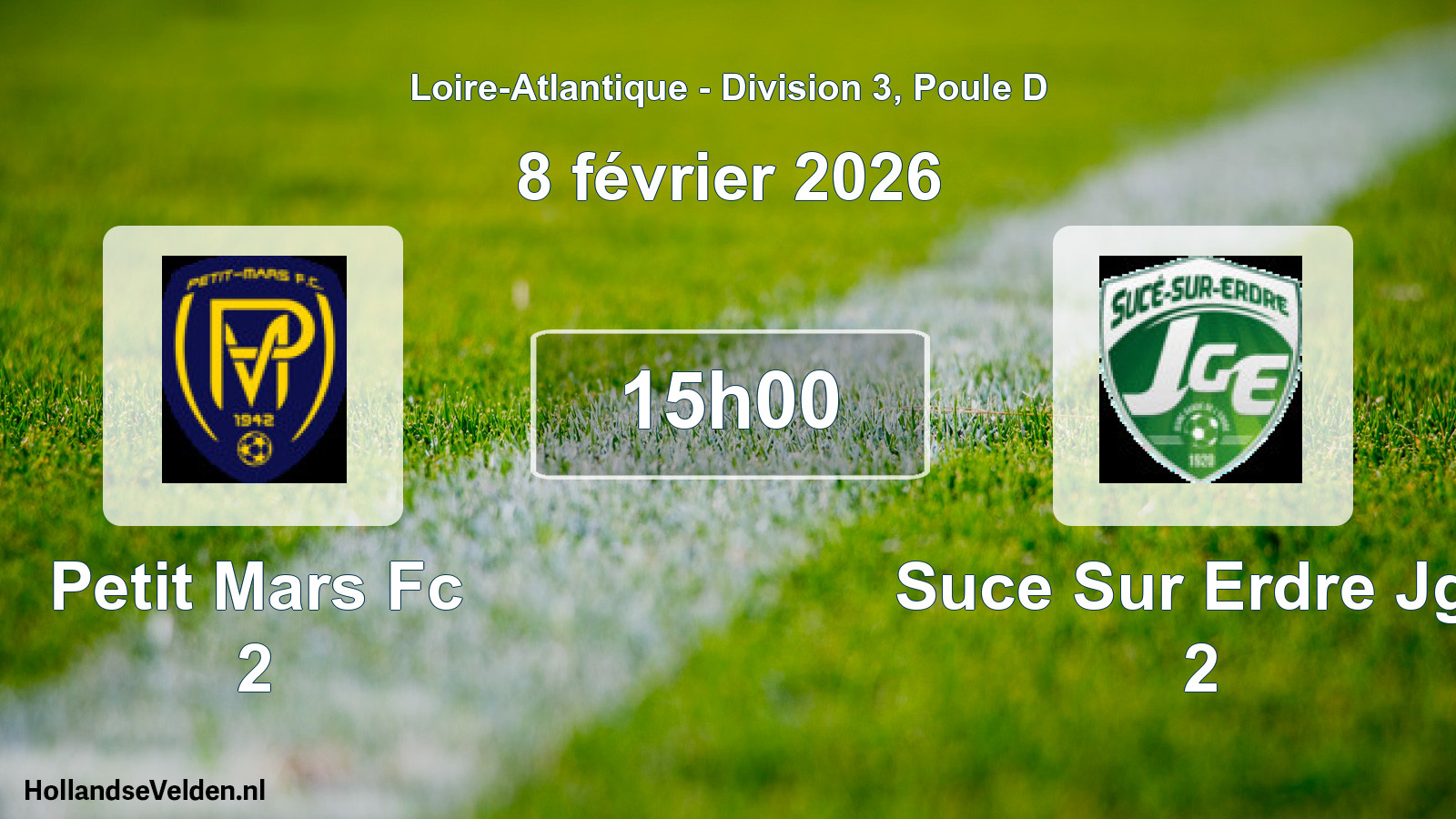 Scheduled Match: Petit Mars Fc 2 - Suce Sur Erdre Jge 2 (8 February 2026)