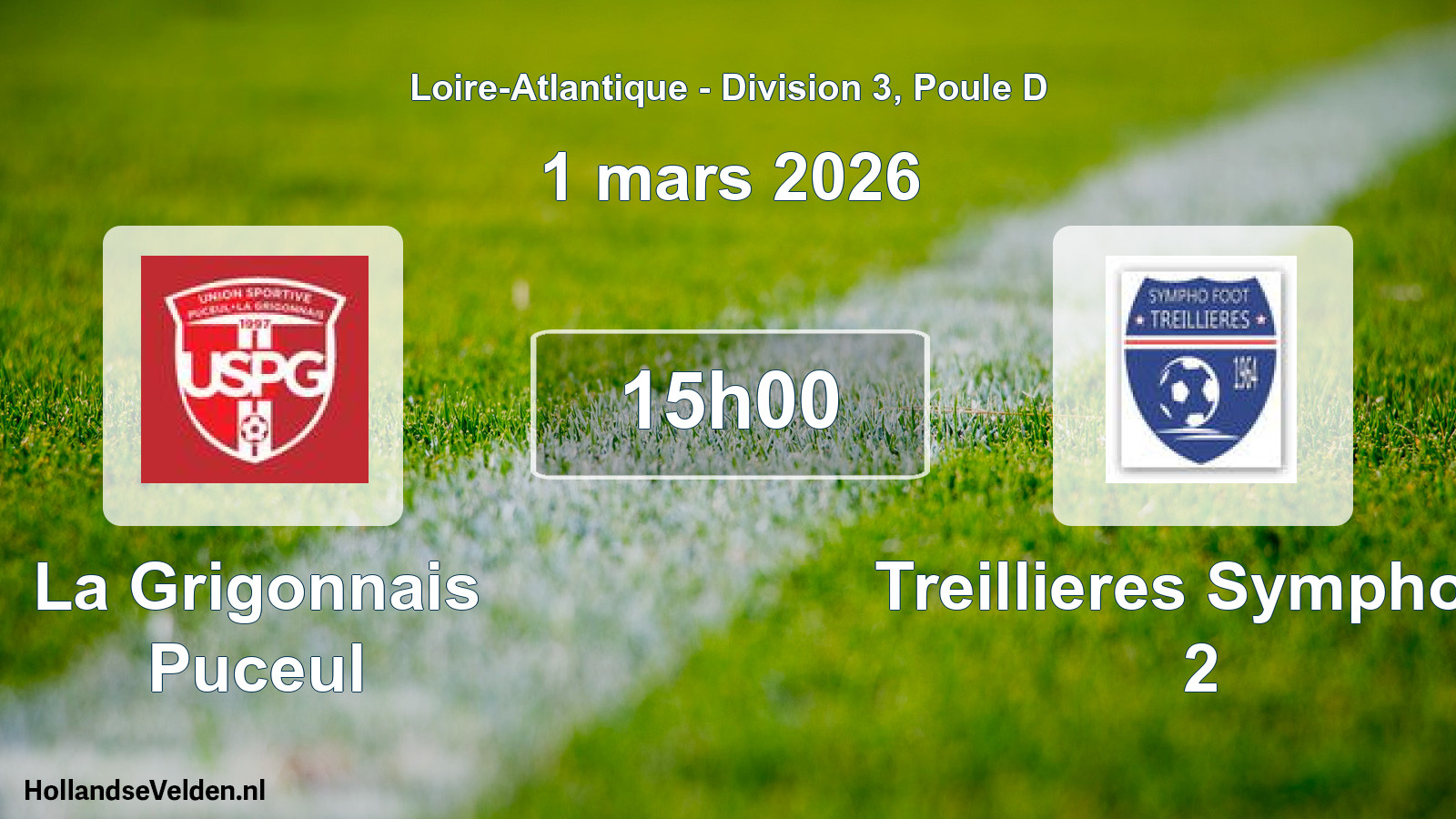 Geplande wedstrijd: La Grigonnais Puceul - Treillieres Sympho F 2 (1 mars 2026)