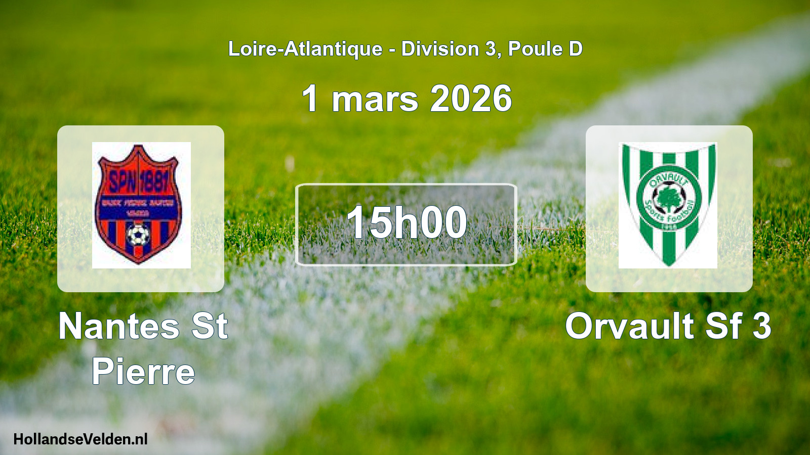 Scheduled Match: Nantes St Pierre - Orvault Sf 3 (1 March 2026)