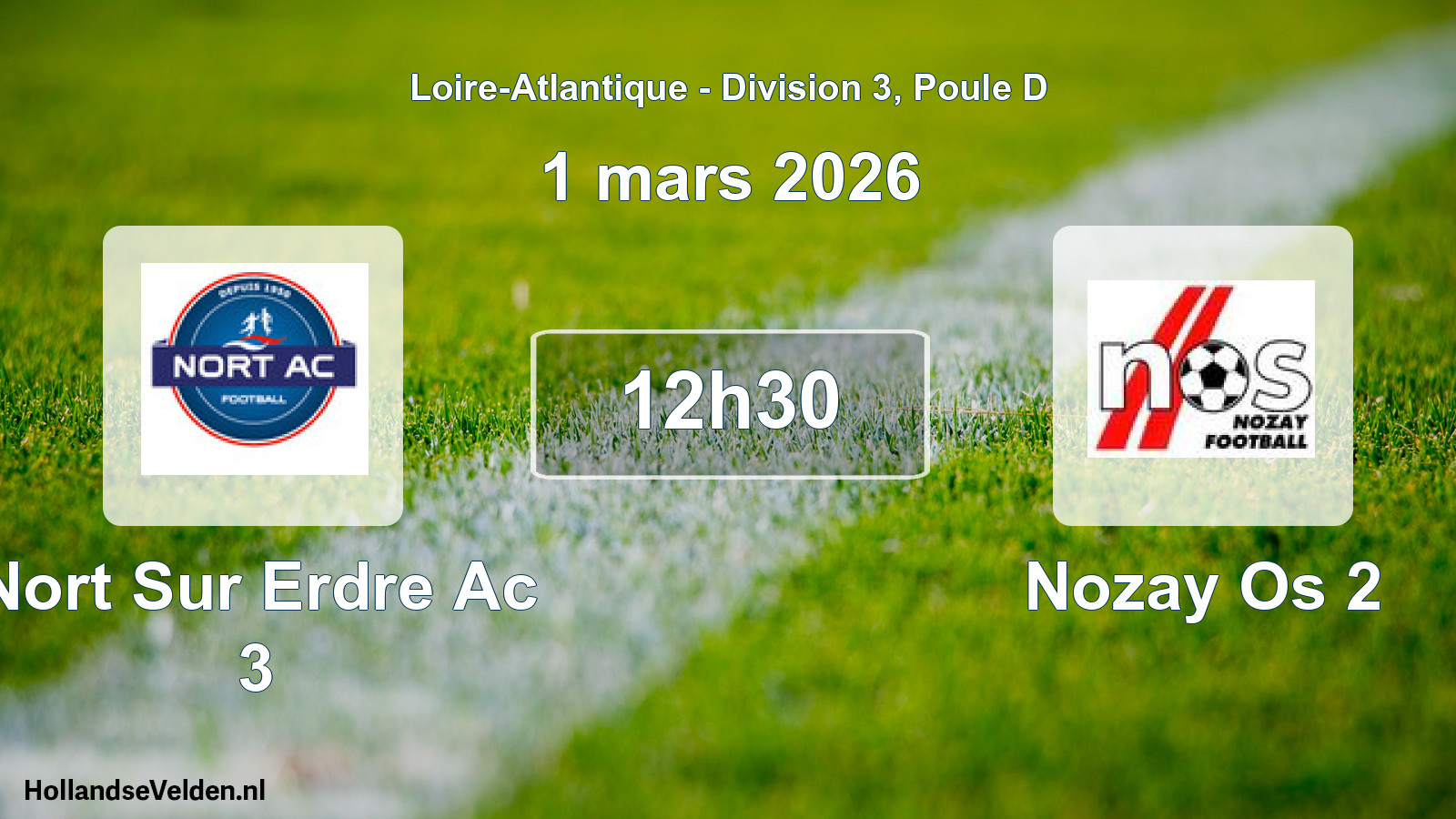 Geplande wedstrijd: Nort Sur Erdre Ac 3 - Nozay Os 2 (1 mars 2026)
