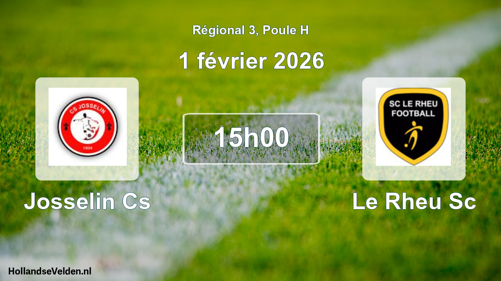 Geplande wedstrijd: Josselin Cs - Le Rheu Sc (1 februari 2026)