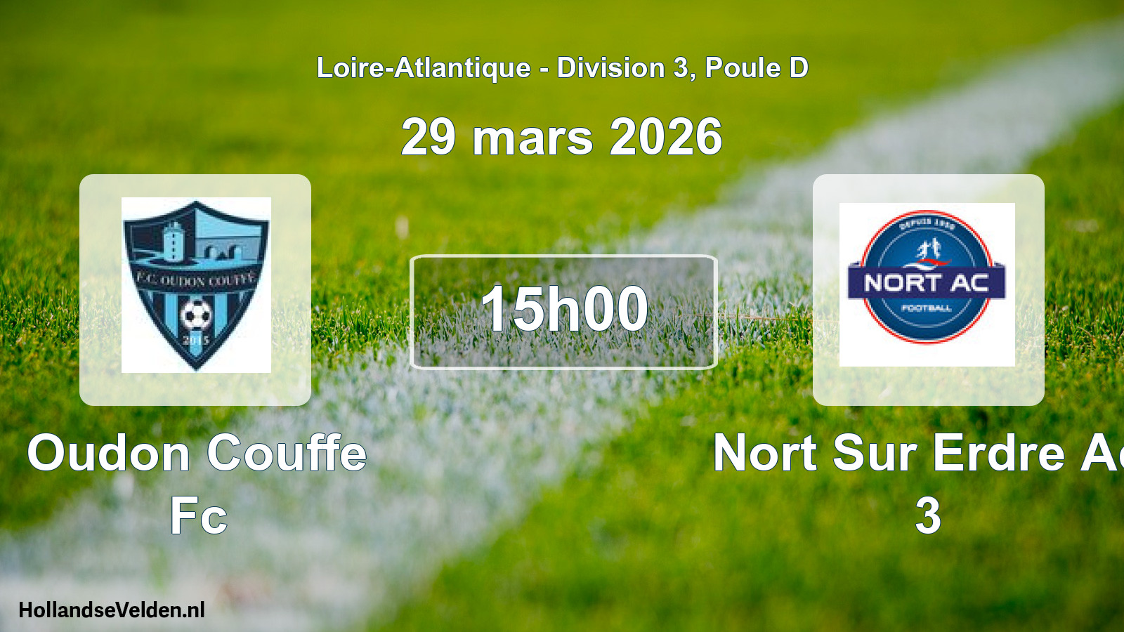 Geplande wedstrijd: Oudon Couffe Fc - Nort Sur Erdre Ac 3 (29 mars 2026)