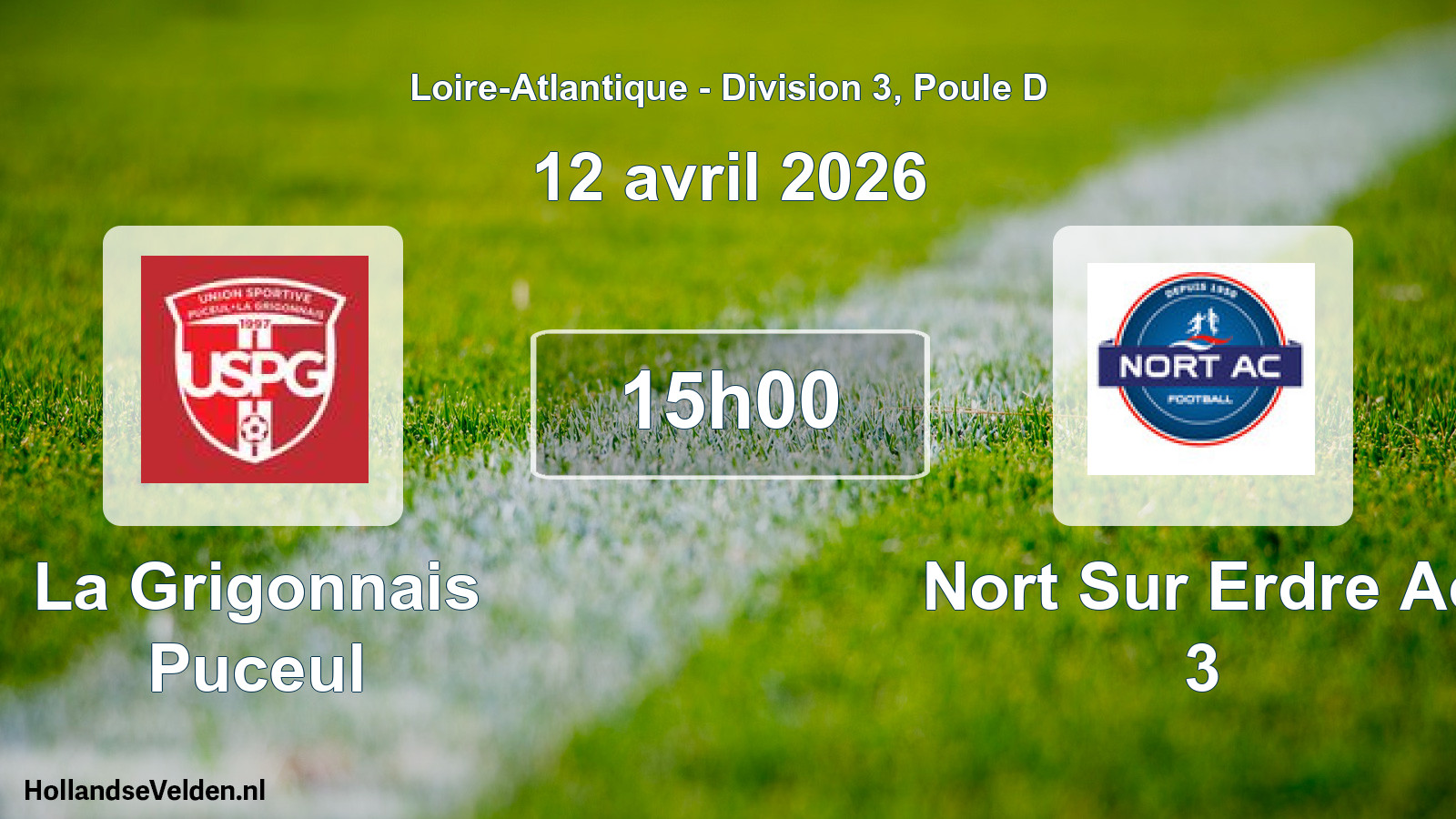 Geplande wedstrijd: La Grigonnais Puceul - Nort Sur Erdre Ac 3 (12 april 2026)
