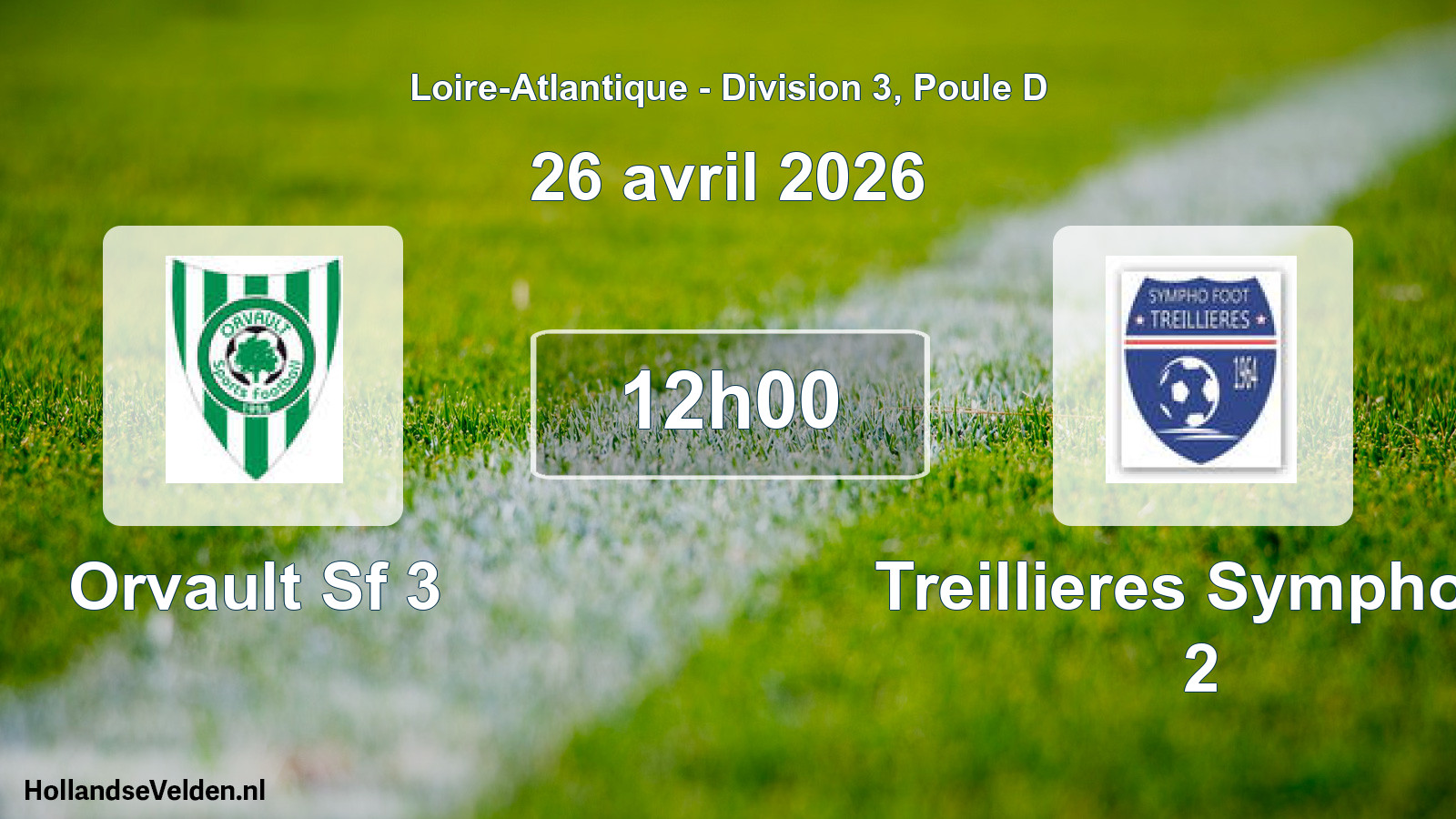 Geplande wedstrijd: Orvault Sf 3 - Treillieres Sympho F 2 (26 avril 2026)