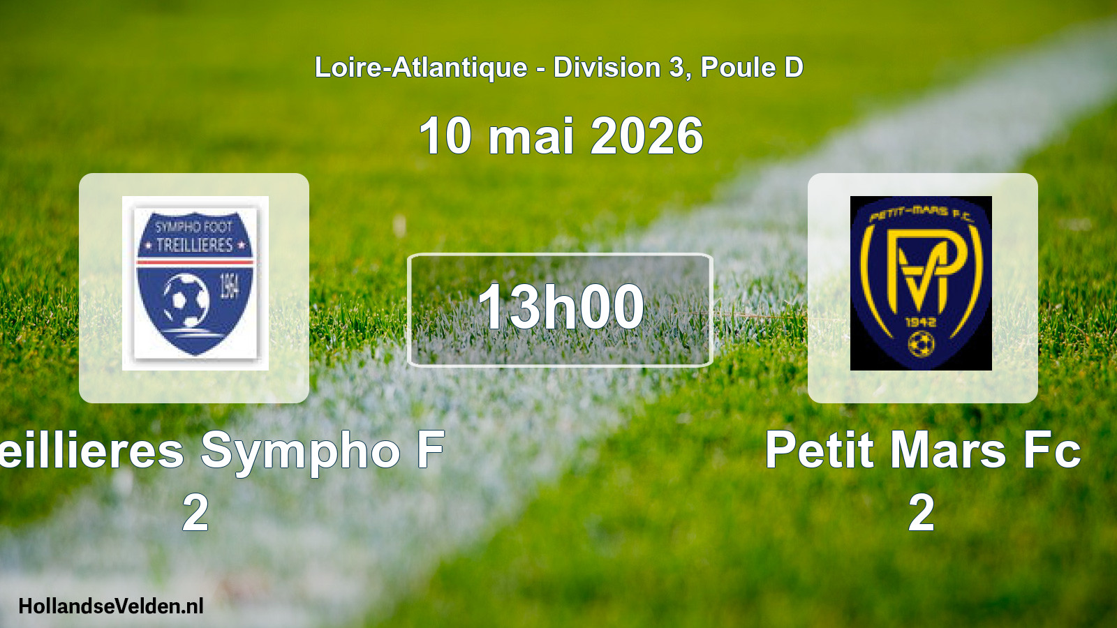 Geplande wedstrijd: Treillieres Sympho F 2 - Petit Mars Fc 2 (10 mei 2026)