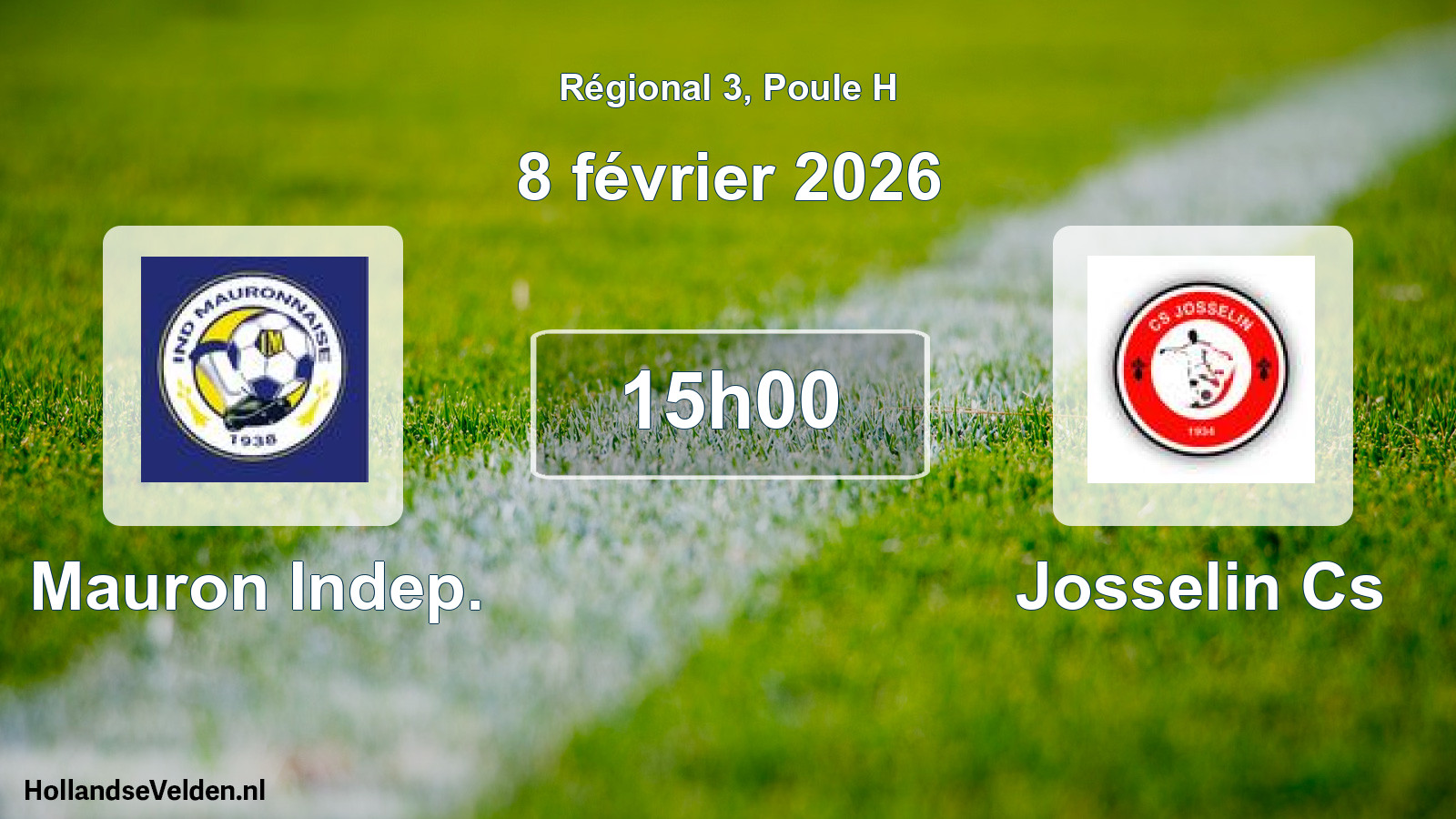 Geplande wedstrijd: Mauron Indep. - Josselin Cs (8 februari 2026)