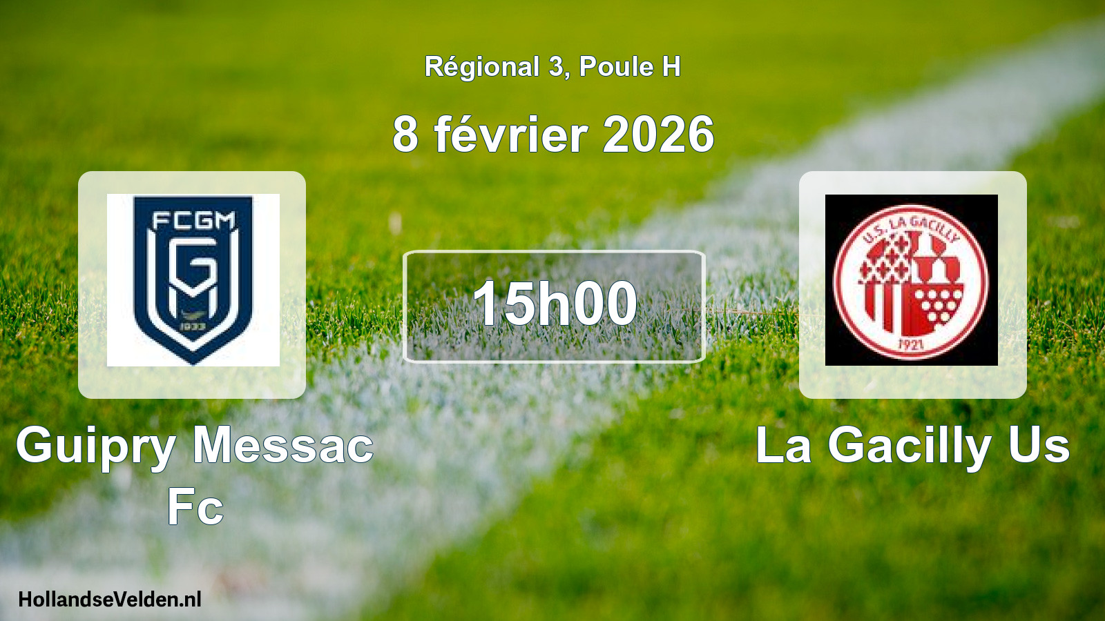 Geplande wedstrijd: Guipry Messac Fc - La Gacilly Us (8 février 2026)