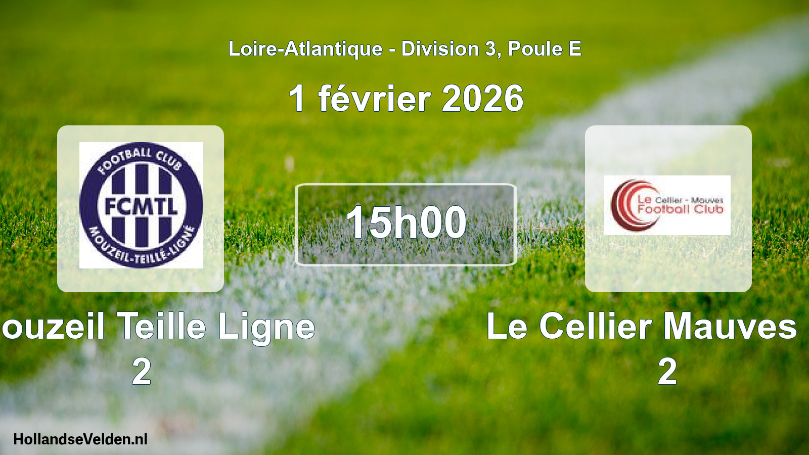Scheduled Match: Mouzeil Teille Ligne 2 - Le Cellier Mauves Fc 2 (1 February 2026)