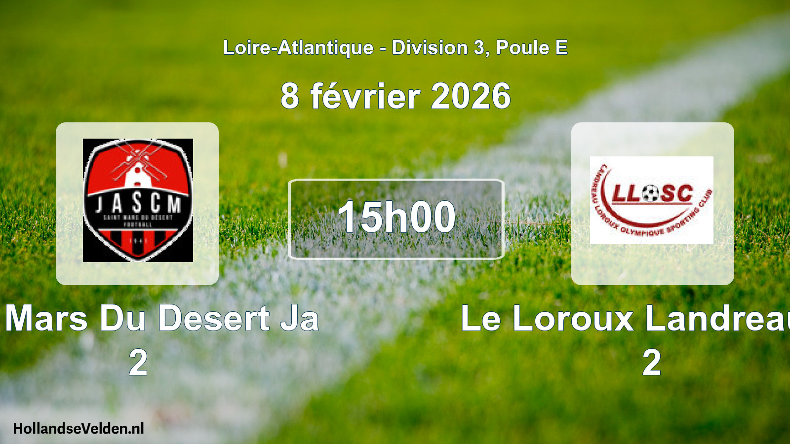 Geplande wedstrijd: St Mars Du Desert Ja 2 - Le Loroux Landreau O 2 (8 février 2026)