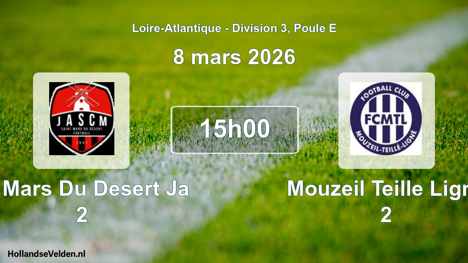 Geplande wedstrijd: St Mars Du Desert Ja 2 - Mouzeil Teille Ligne 2 (8 maart 2026)