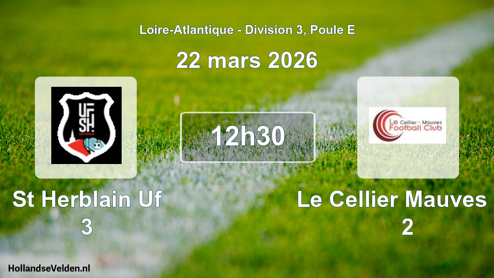 Geplande wedstrijd: St Herblain Uf 3 - Le Cellier Mauves Fc 2 (22 maart 2026)