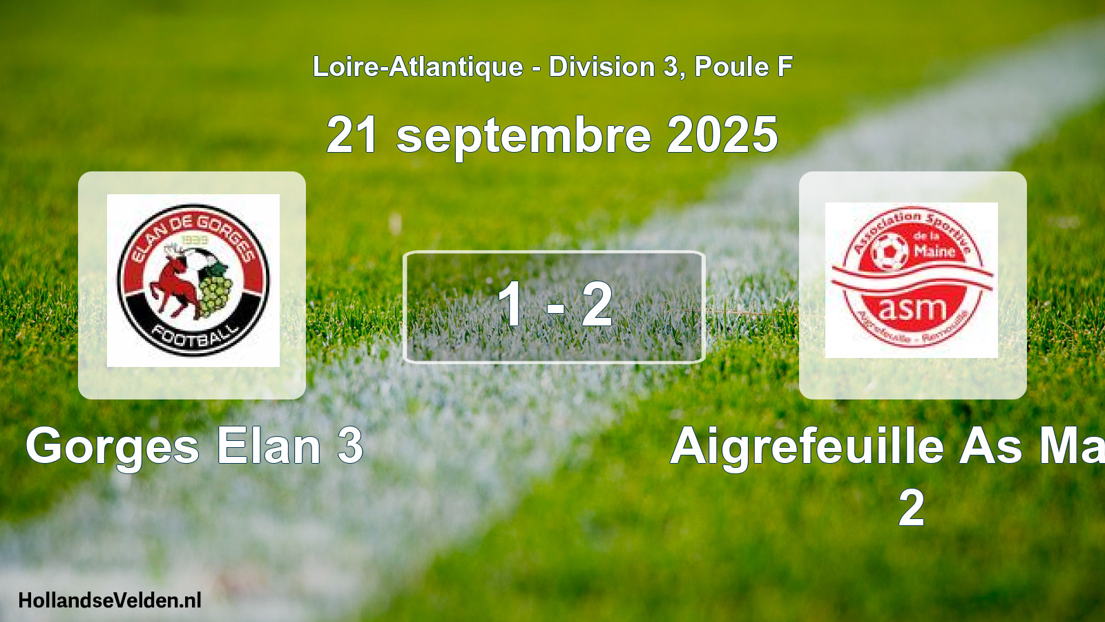 Gespeelde wedstrijd: Gorges Elan 3 - Aigrefeuille As Main 2 1 - 2 (21 september 2025)