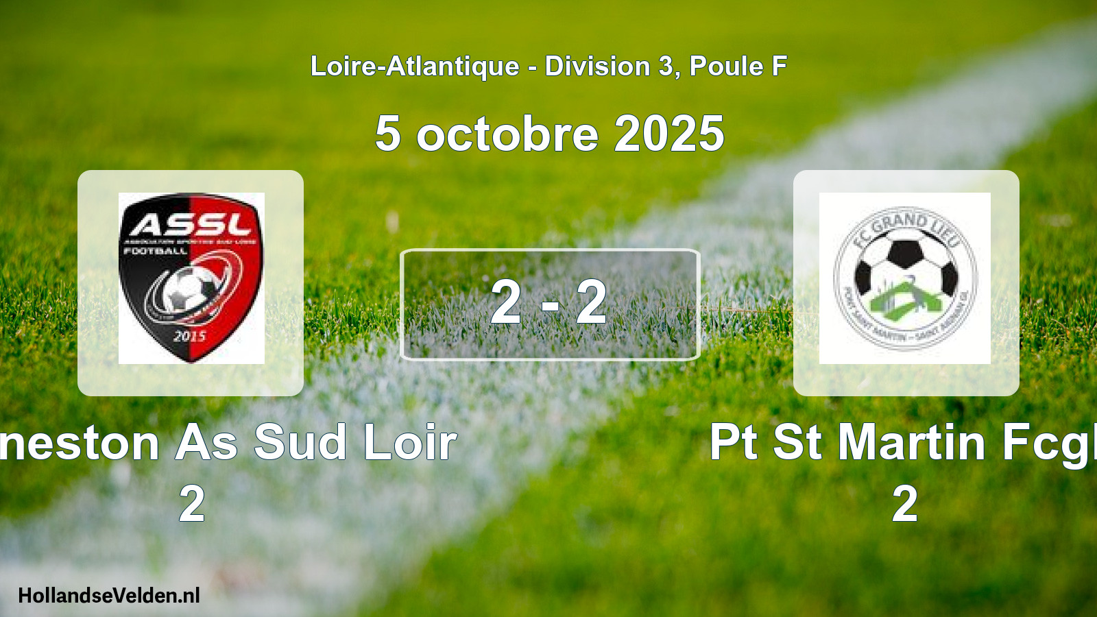 Gespeelde wedstrijd: Geneston As Sud Loir 2 - Pt St Martin Fcgl 2 2 - 2 (5 oktober 2025)