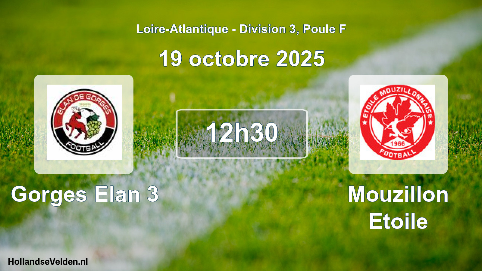 Geplande wedstrijd: Gorges Elan 3 - Mouzillon Etoile (19 octobre 2025)