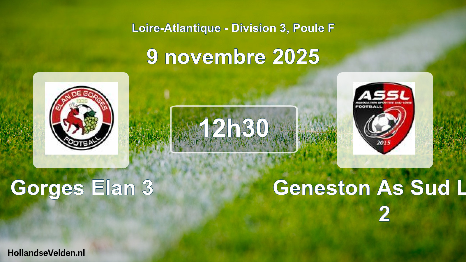 Geplande wedstrijd: Gorges Elan 3 - Geneston As Sud Loir 2 (9 november 2025)