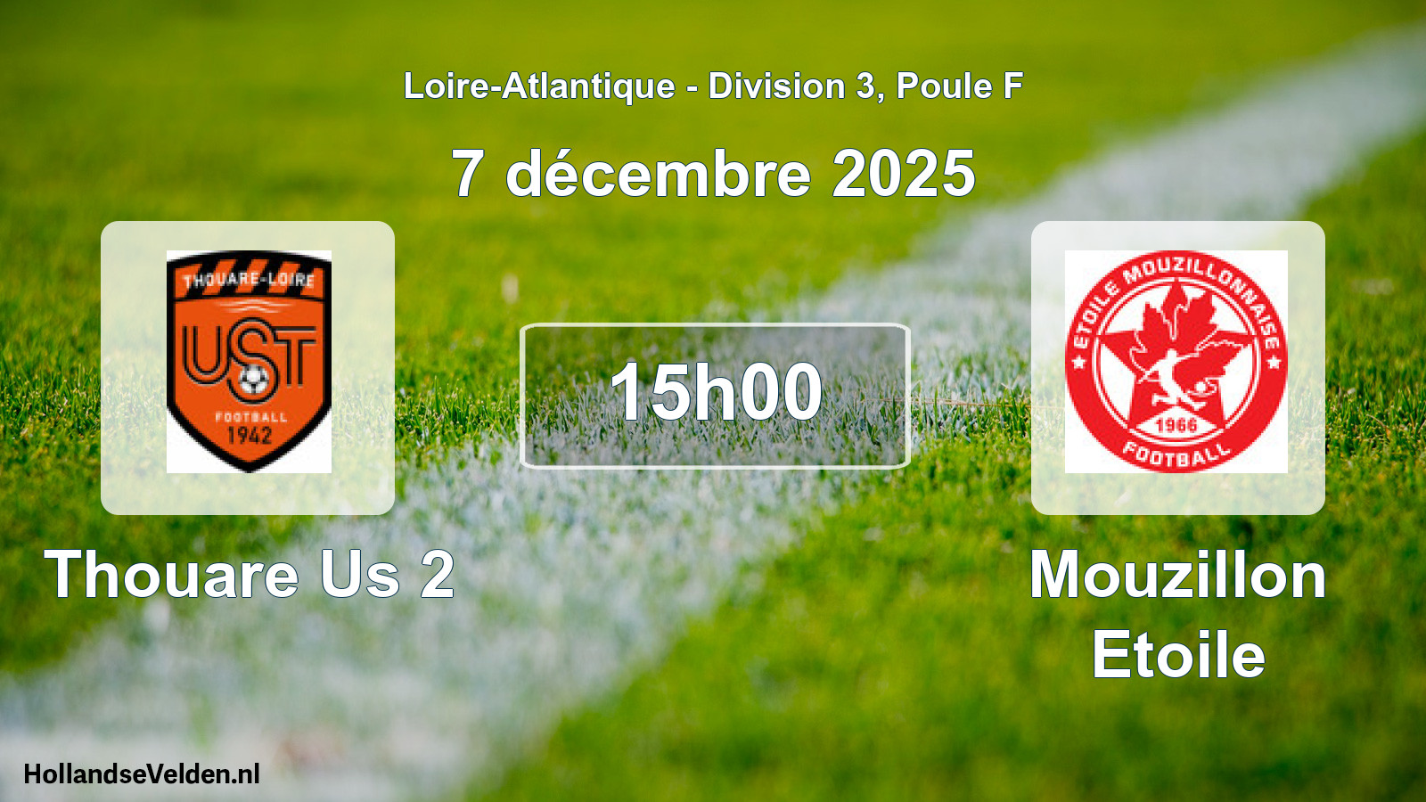 Geplande wedstrijd: Thouare Us 2 - Mouzillon Etoile (7 décembre 2025)