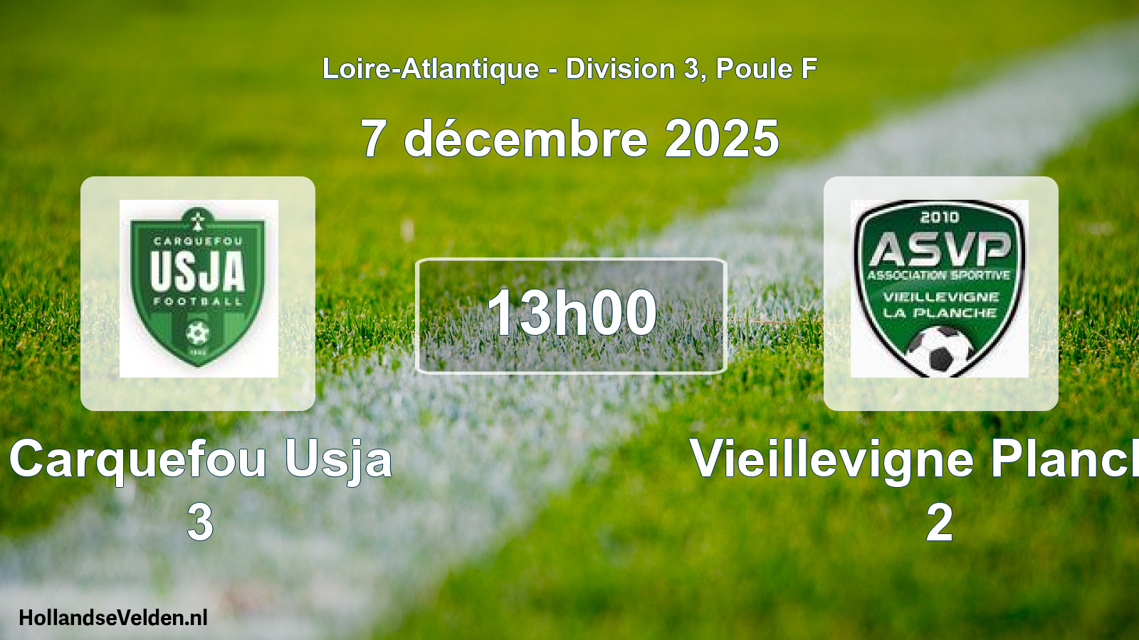 Scheduled Match: Carquefou Usja 3 - Vieillevigne Planche 2 (7 December 2025)