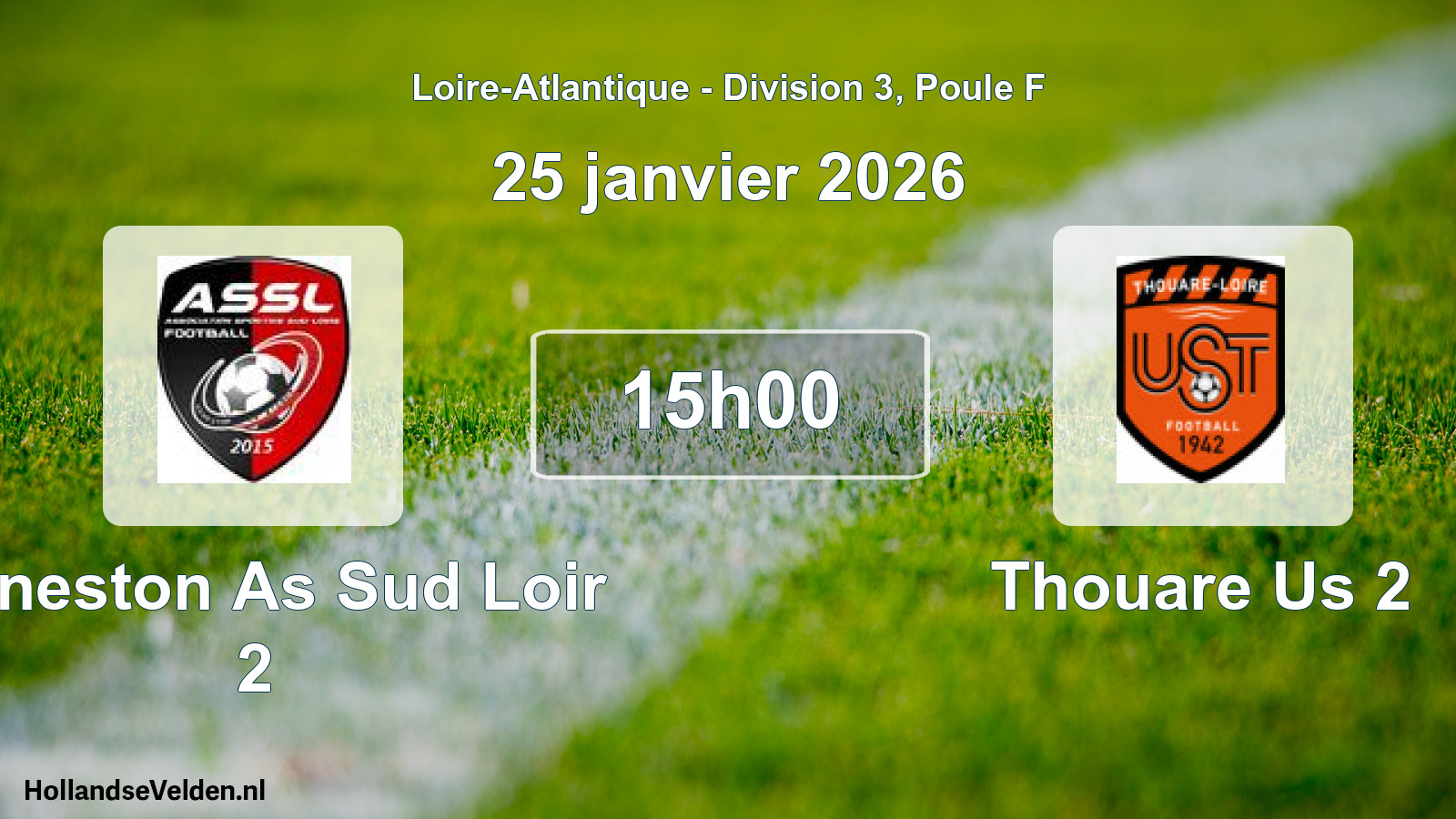 Geplande wedstrijd: Geneston As Sud Loir 2 - Thouare Us 2 (25 janvier 2026)