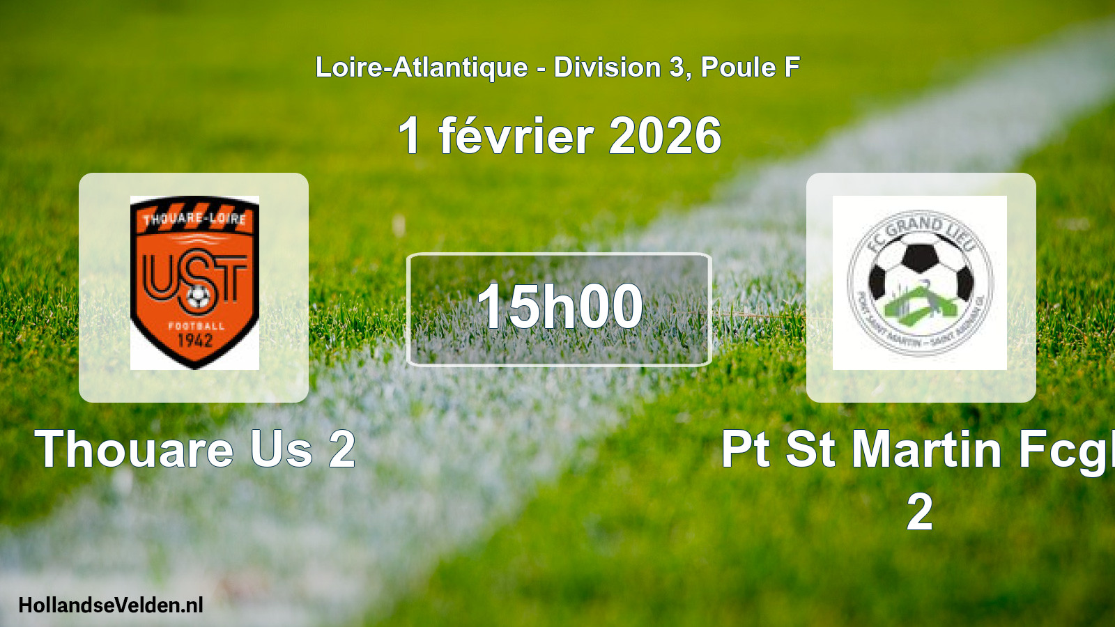 Geplande wedstrijd: Thouare Us 2 - Pt St Martin Fcgl 2 (1 février 2026)