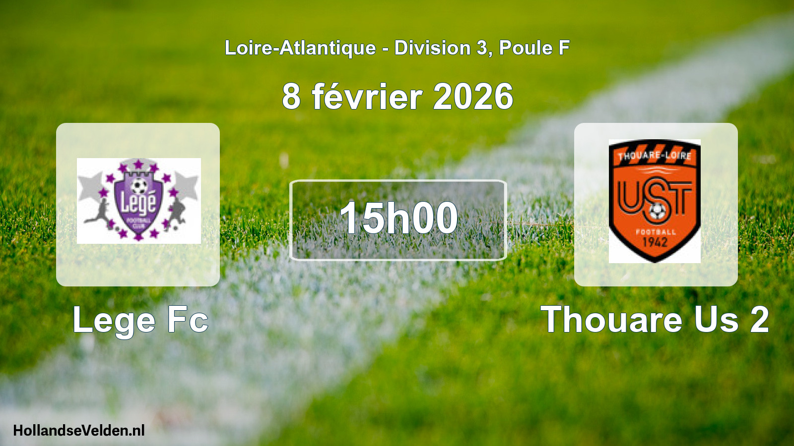 Geplande wedstrijd: Lege Fc - Thouare Us 2 (8 février 2026)