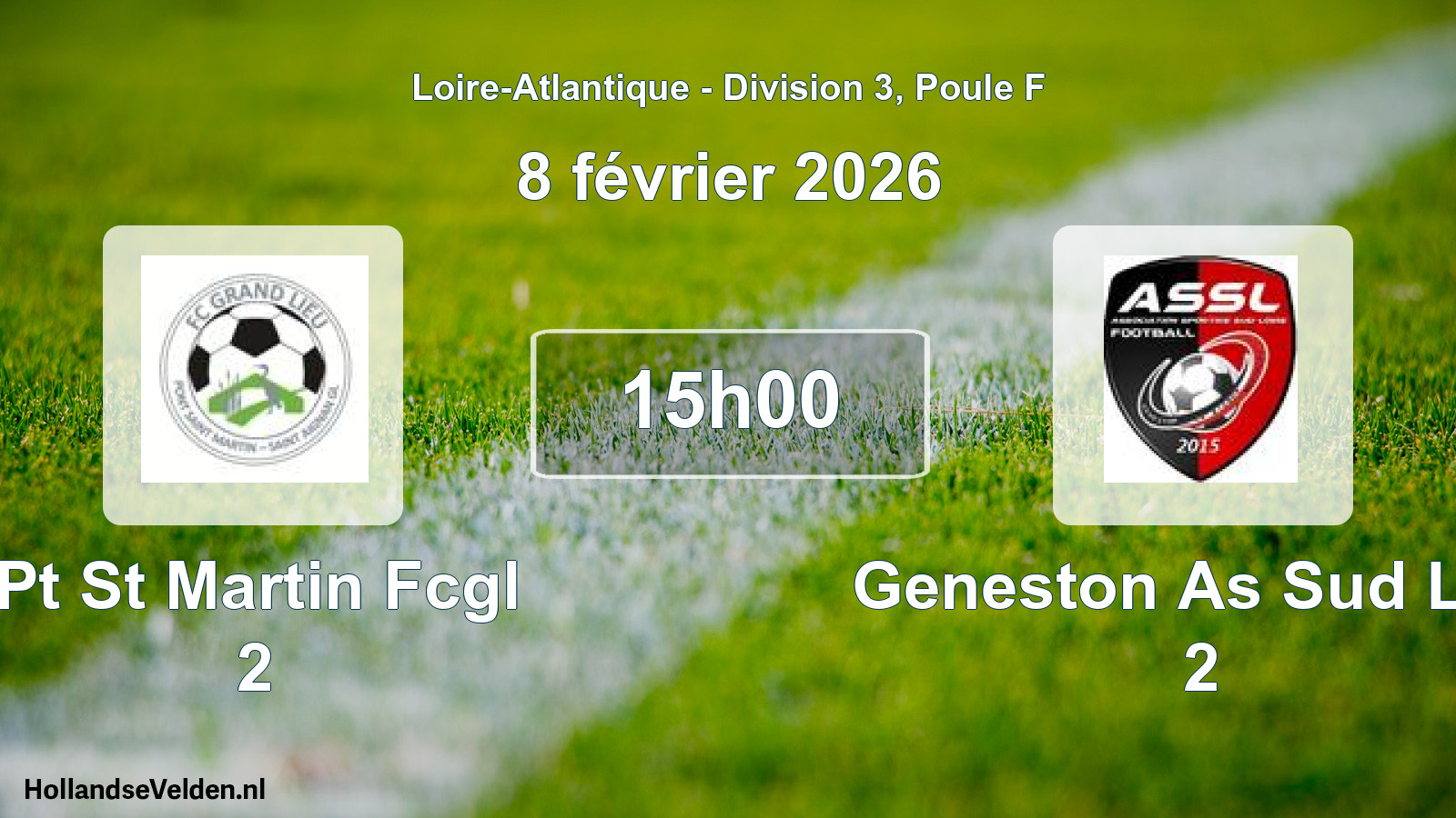 Geplande wedstrijd: Pt St Martin Fcgl 2 - Geneston As Sud Loir 2 (8 februari 2026)